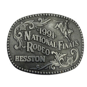 Hesston 1991 National Finals Rodeo NFR Commemorative Belt Buckle